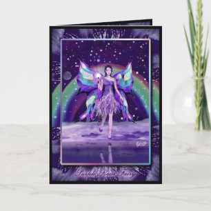 Lila regn Fairy Birthday Card Kort
