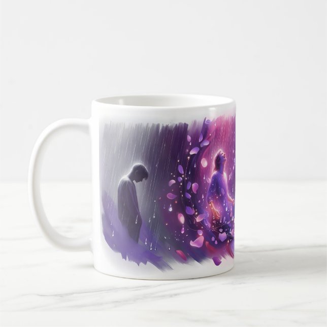Lila Regn Helande Storm Fantasy Artmugg Kaffemugg (Vänster)