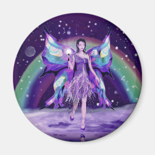 Lila regnälvamagnet magnet