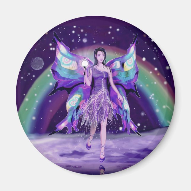 Lila regnälvamagnet magnet (Framsidan)