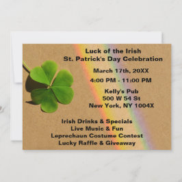 Lila regnbåge inbjudan till St. Patrick's Day