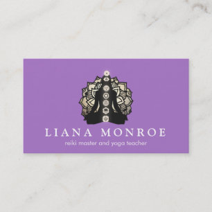 Lila Reiki och Yoga Teacher Lotus och Chakra Visitkort