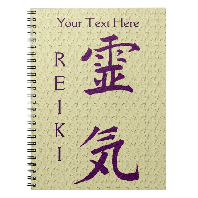 Lila Reiki Symbol Personlig Anteckningsbok Med Spiral (Framsidan)