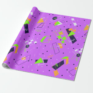 Lila Retro 80s Papper radbrytning Presentpapper