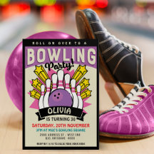 Lila Retro Bowling Födelsedagsfest