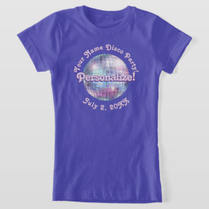 Lila Retro Disco Boll PERSONLIG T-Shirt