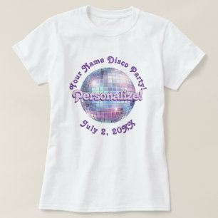 Lila Retro Diskoklot PERSONALISERAD T-Shirt