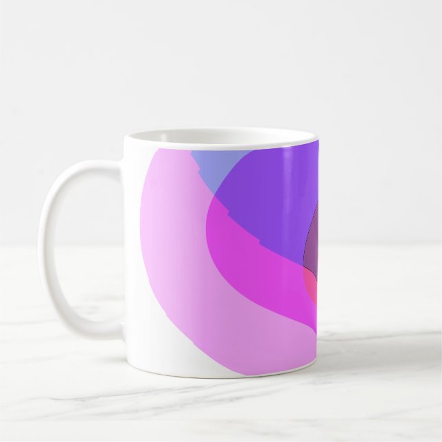Lila Retro Groovy Abstrakt 409 Kaffemugg (Vänster)