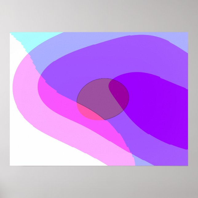 Lila Retro Groovy Abstrakt 409 Poster (Framsidan)