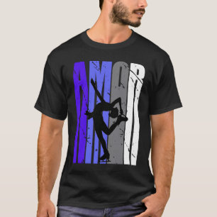 Lila Retro Kärlek Ice Skating Fläkt Ice Skates Squ T Shirt
