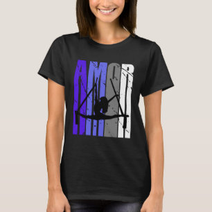 Lila Retro Kärlek Luft Yoga Fläkt Aerialist Squad T Shirt
