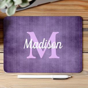 Lila Retro Pinstripe Vintage Monogram i Ljuslila Musmatta