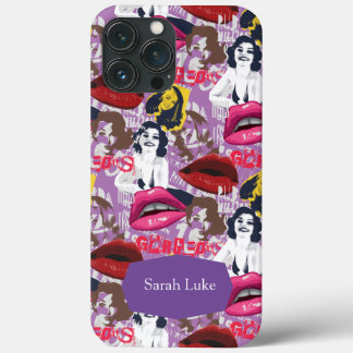 Lila Retro Pinup Collage Fodral-Mate iphone case