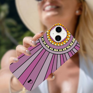 Lila Retro sol-strålarna Anpassningsbar monogram b