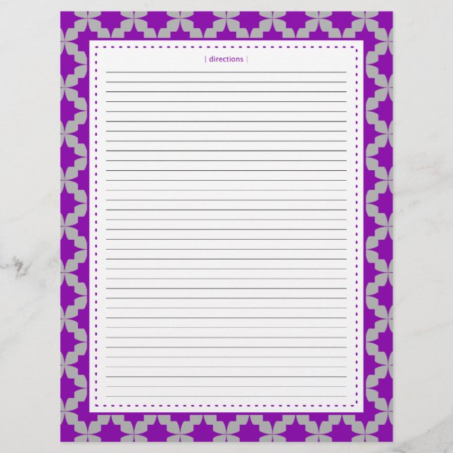 Lila Retro Star - ytterligare mottagarsidor (Framsida)