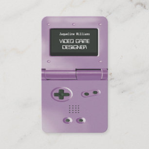 Lila Retro Stil Spelkonsoll Speldesigner Visitkort