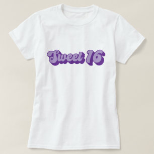 Lila Retro Sweet 16 T Shirt