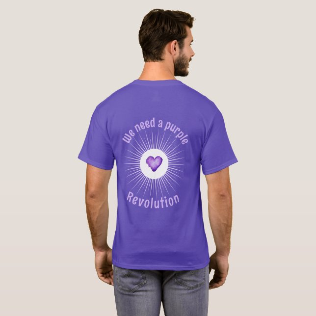 Lila Revolution No Kings Herr Basic T-Shirt (Hel baksida)