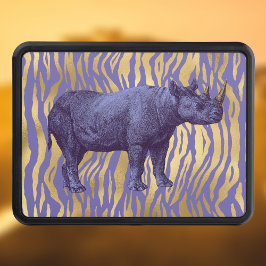 Lila Rhinoceros på Lila Vild Djurutskrift Dragkroksskydd