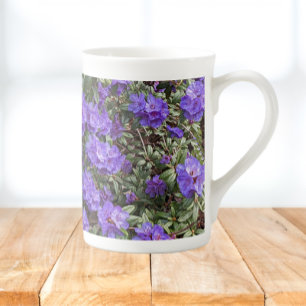 Lila Rhododendron Blooms Blommigt Benporslin Mugg