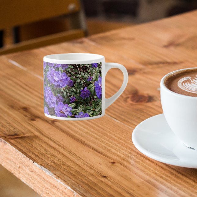 Lila Rhododendron Blooms Blommigt Espressomugg (In Situ)