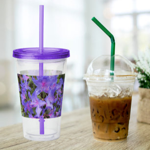 Lila Rhododendron Flowers Blommigt Take Away Mugg