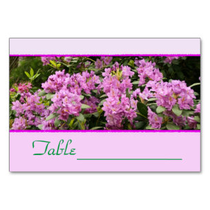 Lila Rhododendron Tablecard Bordsnummer