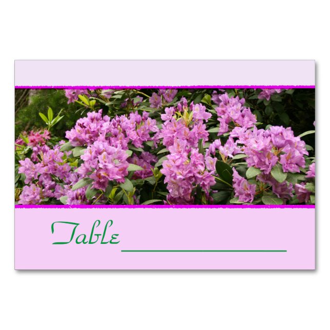 Lila Rhododendron Tablecard Bordsnummer (Baksidan)