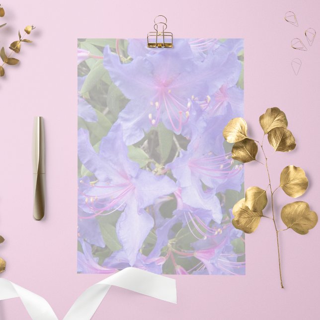 Lila Rhododendrons Blommigt Stationery Papper (In Situ)