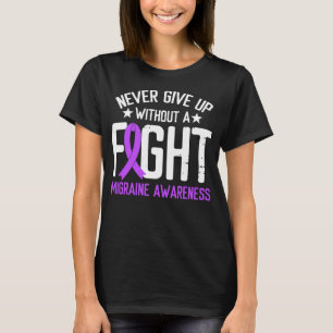 Lila Ribbon a Fight Headache Migraine Awareness T Shirt