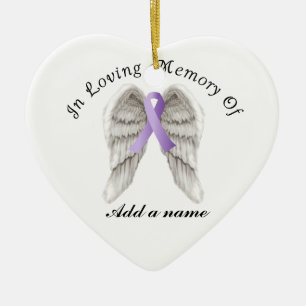 Lila Ribbon All Cancer in Memorial Ornament