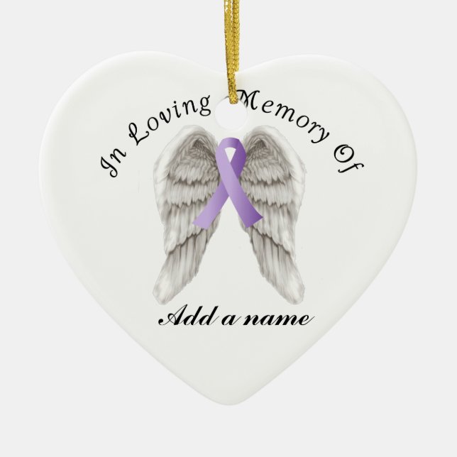 Lila Ribbon All Cancer in Memorial Ornament (Framsidan)