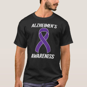 Lila Ribbon Alzheimer's Awareness Mamma Pappa Deme T Shirt
