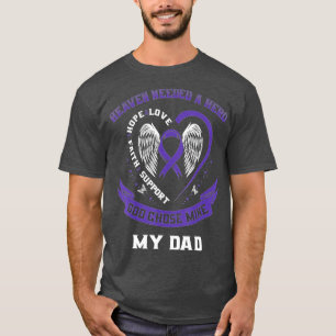 Lila Ribbon Alzheimers Awareness Pappa Heart Vinga T Shirt