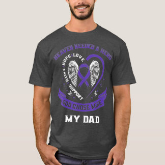 Lila Ribbon Alzheimers Awareness Pappa Heart Vinga T Shirt