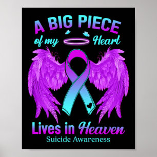 Lila Ribbon Angel Vinge Suicide Awareness Memoria Poster