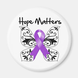 Lila Ribbon Awareness Hope Matths Magnet