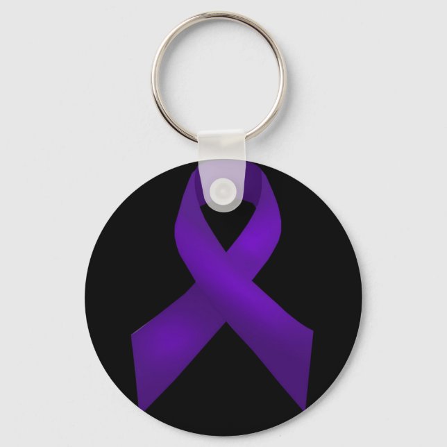 Lila Ribbon Awareness Lupus Nyckelring (Framsida)