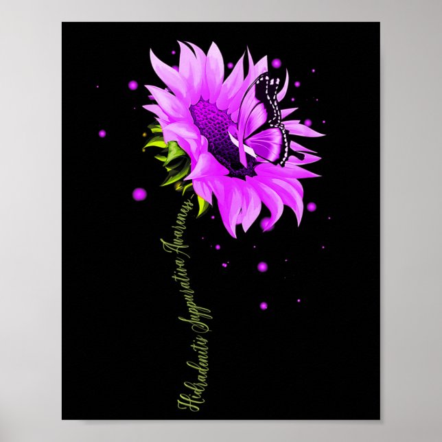Lila Ribbon Butterfly Överdosering Medvetenhet Kvi Poster (Framsidan)