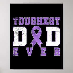 Lila Ribbon Cancer Fighter Pappa Gift Pancreatic C Poster