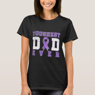 Lila Ribbon Cancer Fighter Pappa Gift Pancreatic C T Shirt