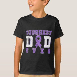 Lila Ribbon Cancer Fighter Pappa Gift Pancreatic C T Shirt