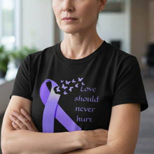 Lila Ribbon Domestic Violence Awareness Kärlek T Shirt