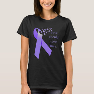 Lila Ribbon Domestic Violence Awareness Kärlek T Shirt