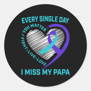 Lila Ribbon Du Problem Pappa Suicide Awareness G Runt Klistermärke