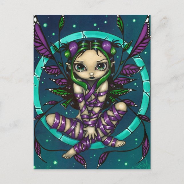 "Lila Ribbon Fairy" vykort (Framsida)