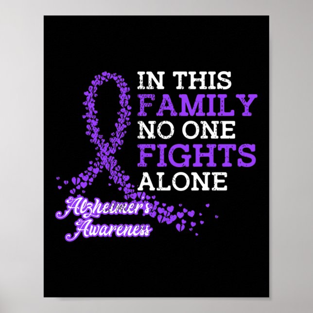 Lila Ribbon Family Alzheimer Awareness Poster (Framsidan)