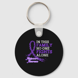 Lila Ribbon Family Heimerheimer Awareness Nyckelring