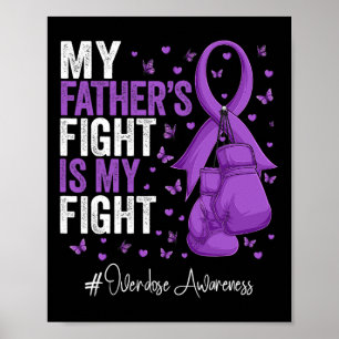Lila Ribbon Far Ökad medvetenhet om överdosering Poster