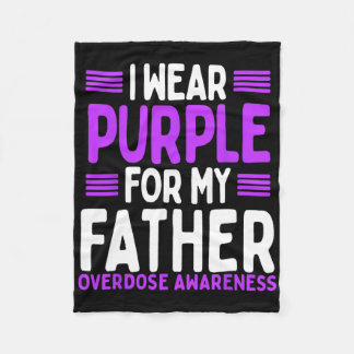 Lila Ribbon Far Pappa Överdosering Medvetenhet om  Fleecefilt